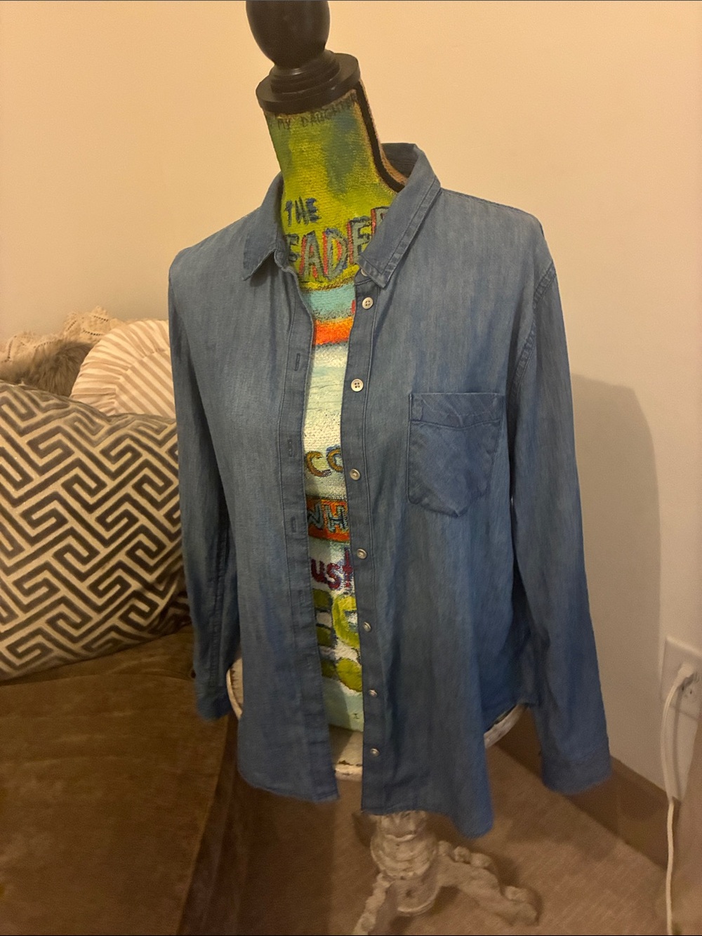 Caslon Light Blue Denim Button-Down Shirt - Men's Casual